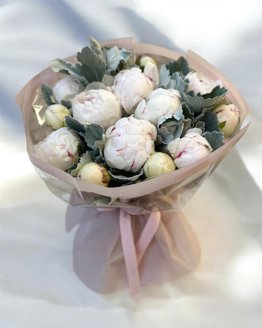 “White Peony Dream” – Peony Bouquet