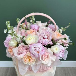 Peony Dream Garden Basket